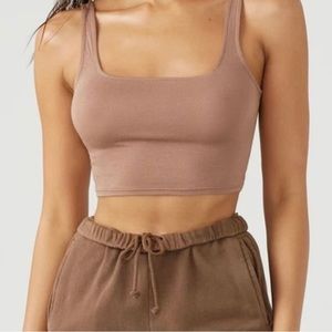 Joah Brown Square Neck Crop Top Tank! NWT 🏷️